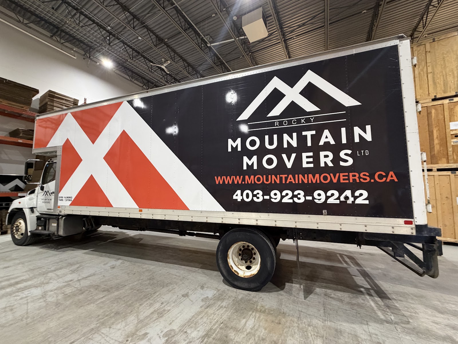 Rocky Mountain Movers moving truck in Calgary